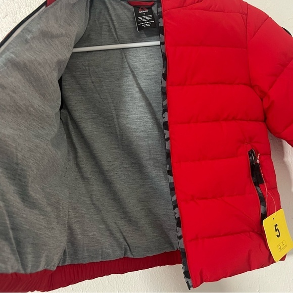 Gerry Kids Size 5 Jersey Lined Bubble Jacket Red Gray Camo Zipper Lining Gray - Picture 4 of 11